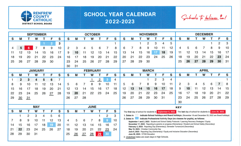 2022 2023 School Year Calendar