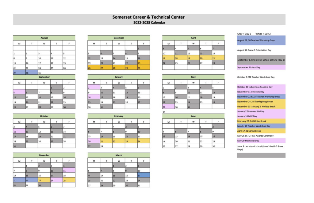 2022 2023 SCTC CALENDAR