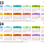 2023 2024 Two Year Calendar Free Printable Excel Templates