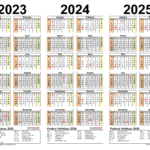 2023 2025 Three Year Calendar Free Printable PDF Templates