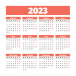 2023 Calendar With The Weeks Start On Monday Stock Vector