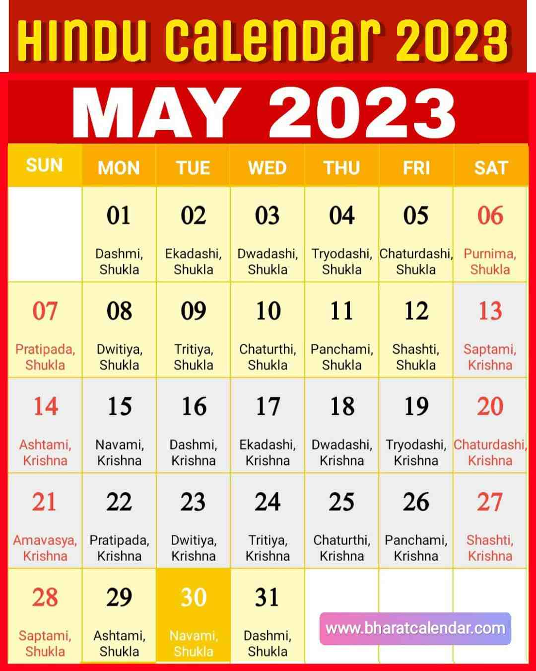 2023 May 2023 Hindu Calendar Hindu Panchang 2023