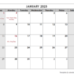 2023 Monthly Calendar With Us Holidays Free Printable Templates 2023