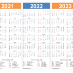 3 Year Calendars 2021 2022 2023 Free Printable Calendar Template