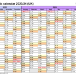 Academic Calendars 2023 24 UK Free Printable Excel Templates