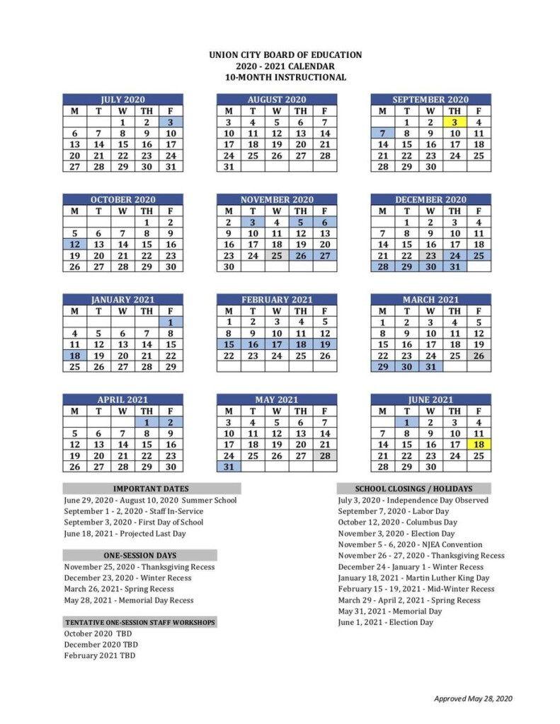 Academy 1 Jersey City Public School Calendar Printable Calendar 2022 2023