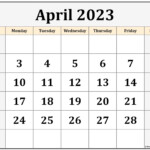 April 2023 Calendar Free Printable Calendar