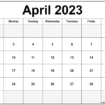 April 2023 Calendar Free Printable Calendar