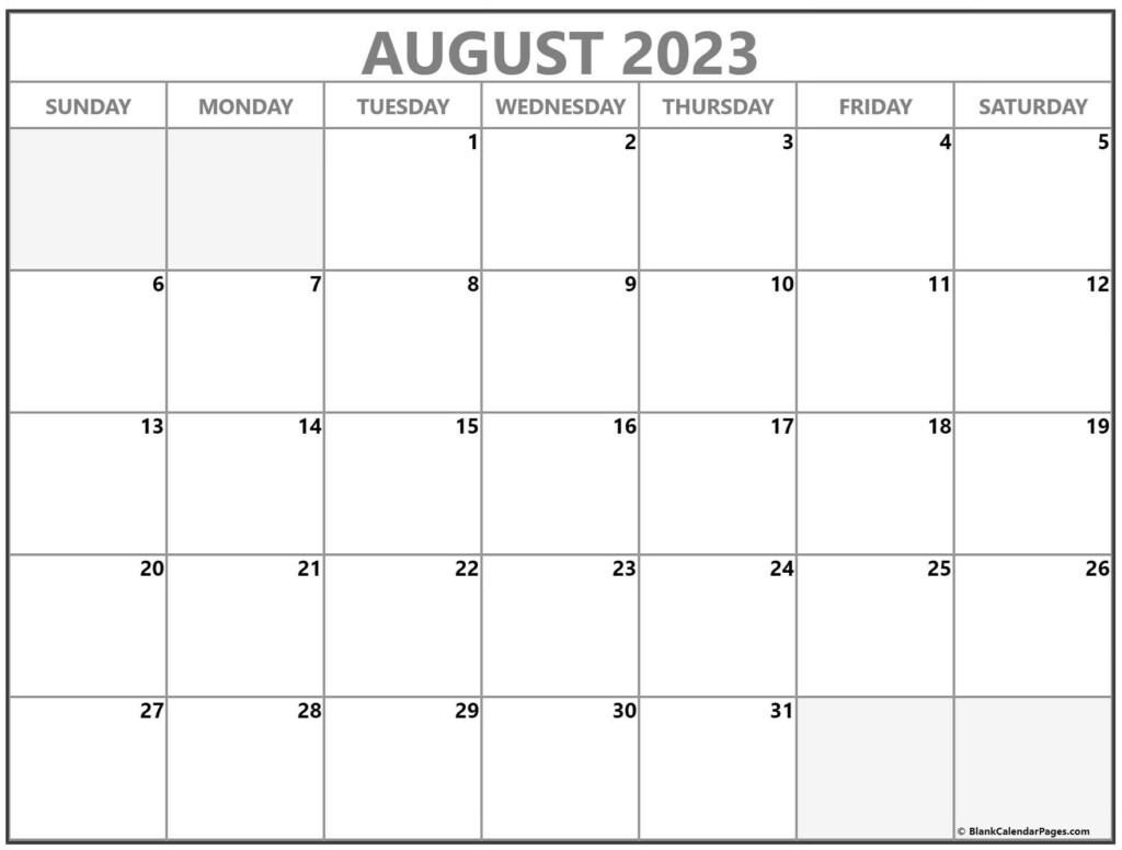 August 2023 Calendar Free Printable Calendar