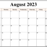 August 2023 Calendar Free Printable Calendar