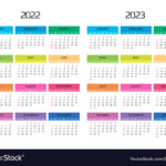 Calendar 2022 And 2023 Template 12 Months Vector Image