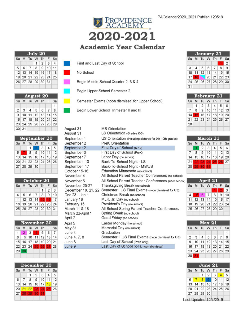 Calendar For University Of Minnesota Twin Cities Campus Printable 