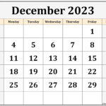 December 2023 Calendar Free Printable Calendar