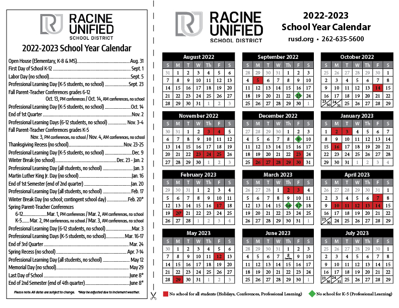 District Calendar RUSD