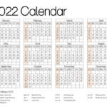 Exclusive 2022 Calendar Printable One Page PDF Templates Free