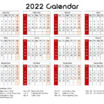 Exclusive 2022 Calendar Printable One Page PDF Templates Free