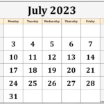 July 2023 Calendar Free Printable Calendar