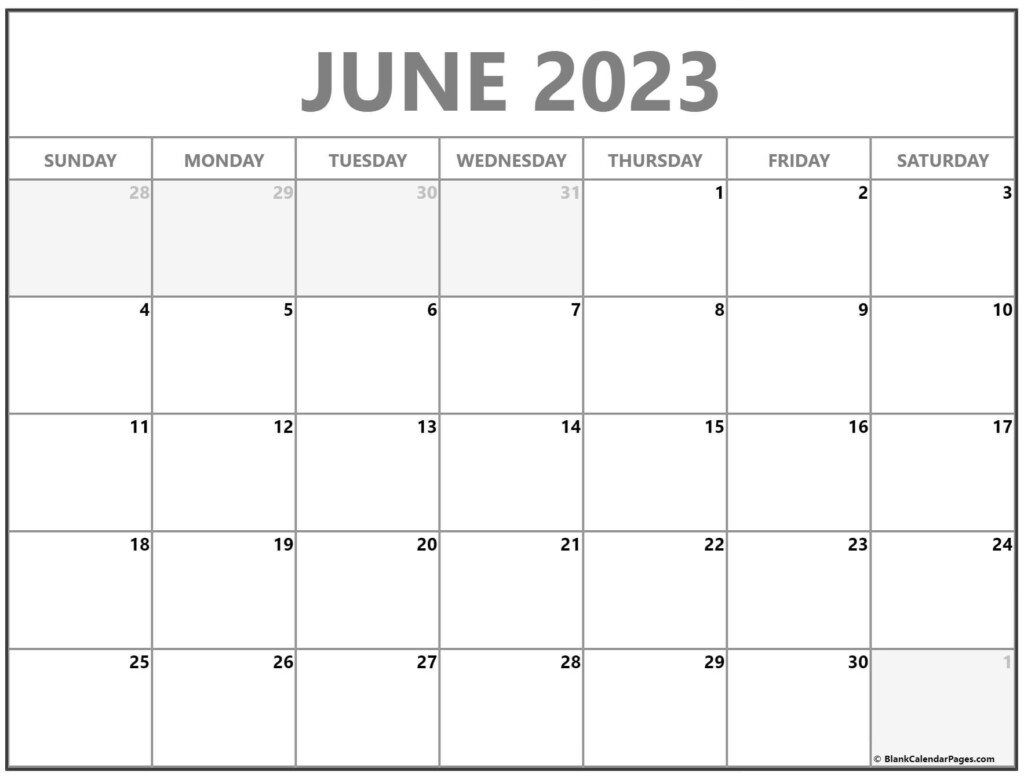 June 2023 Calendar Free Printable Calendar