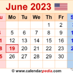 June 2023 Calendar Templates For Word Excel And PDF