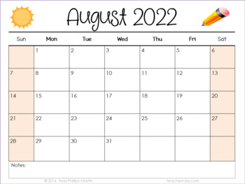 Landscape Editable Calendars 2022 2023 For PowerPoint And Google Classroom 