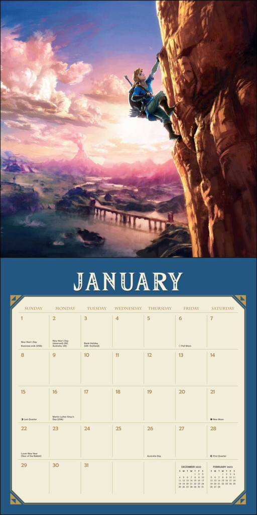 Legend Of Zelda Breath Of The Wild 2023 Wall Calendar Book Summary 