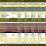 Liturguical Calendar 2022 2023 October 2022 Calendar