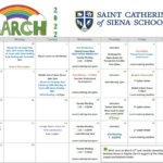 March 2022 Calendar St Catherine Siena