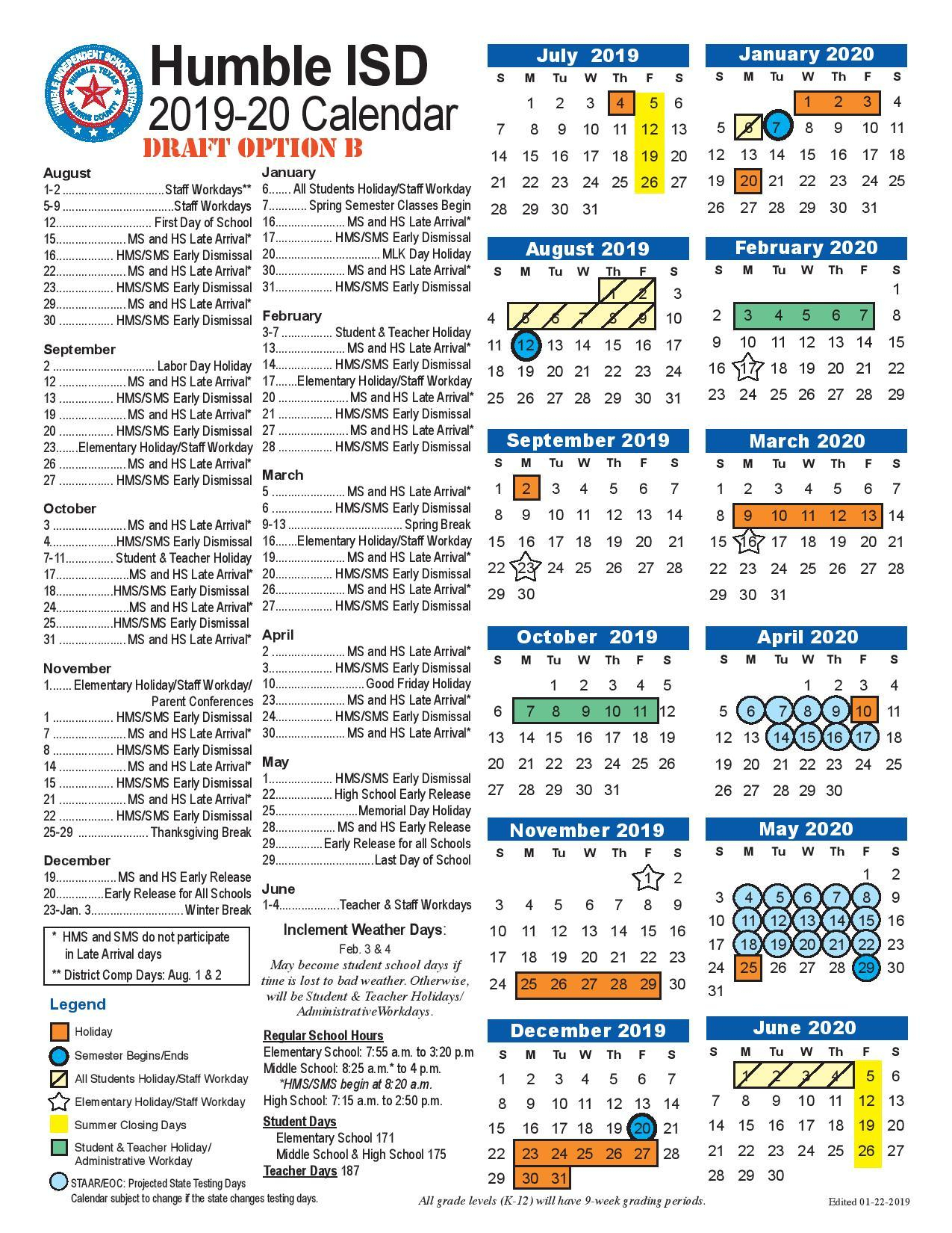 New Caney School Calendar Printable Calendar 2022 2023