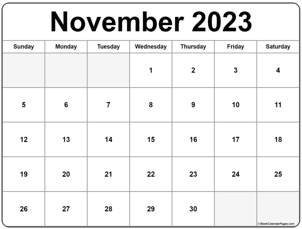 November 2023 Calendar Free Printable Calendar