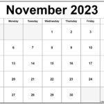 November 2023 Calendar Free Printable Calendar