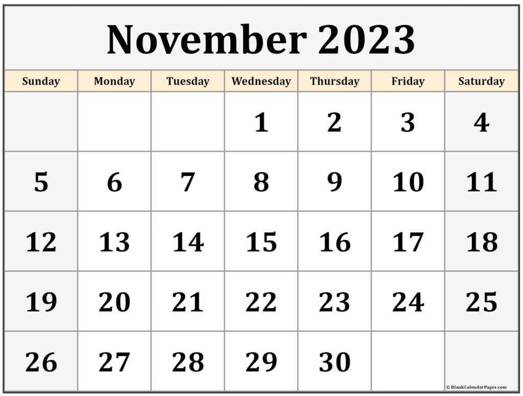 November 2023 Calendar Free Printable Calendar