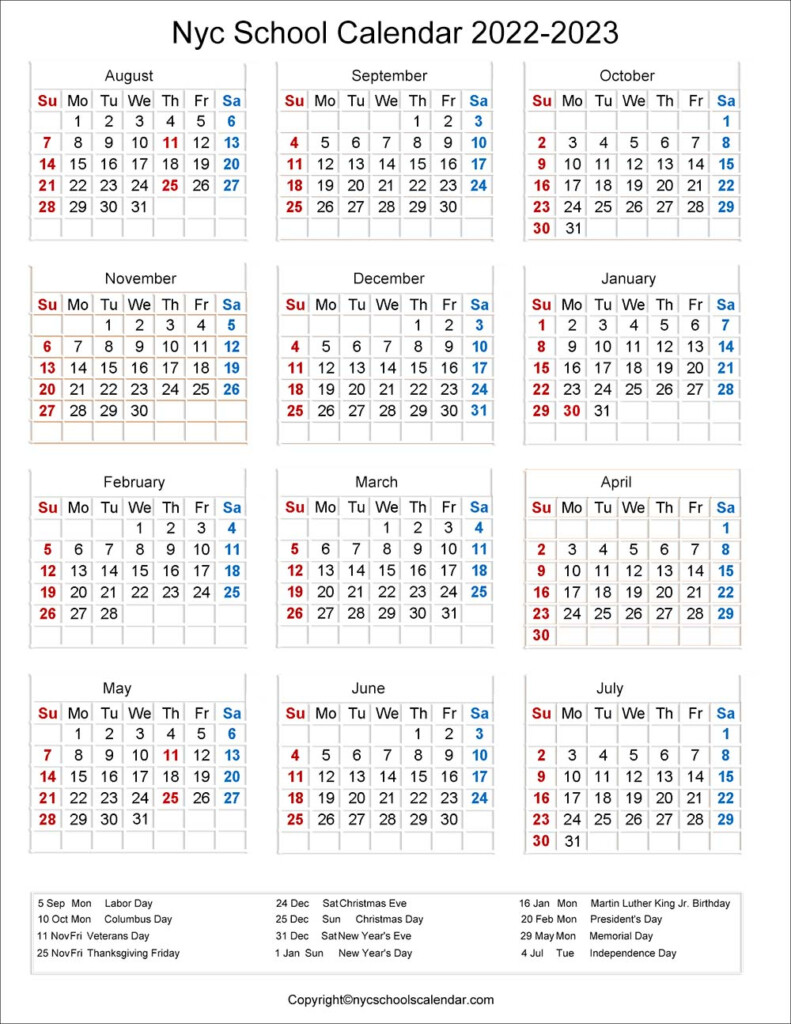 Nyc Doe 2022 To 2023 Calendar July 2022 Calendar