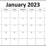 Printable Monthly Calendar 2023 Printable Template