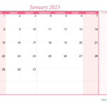 Printable Monthly Calendar 2023 Printable Template