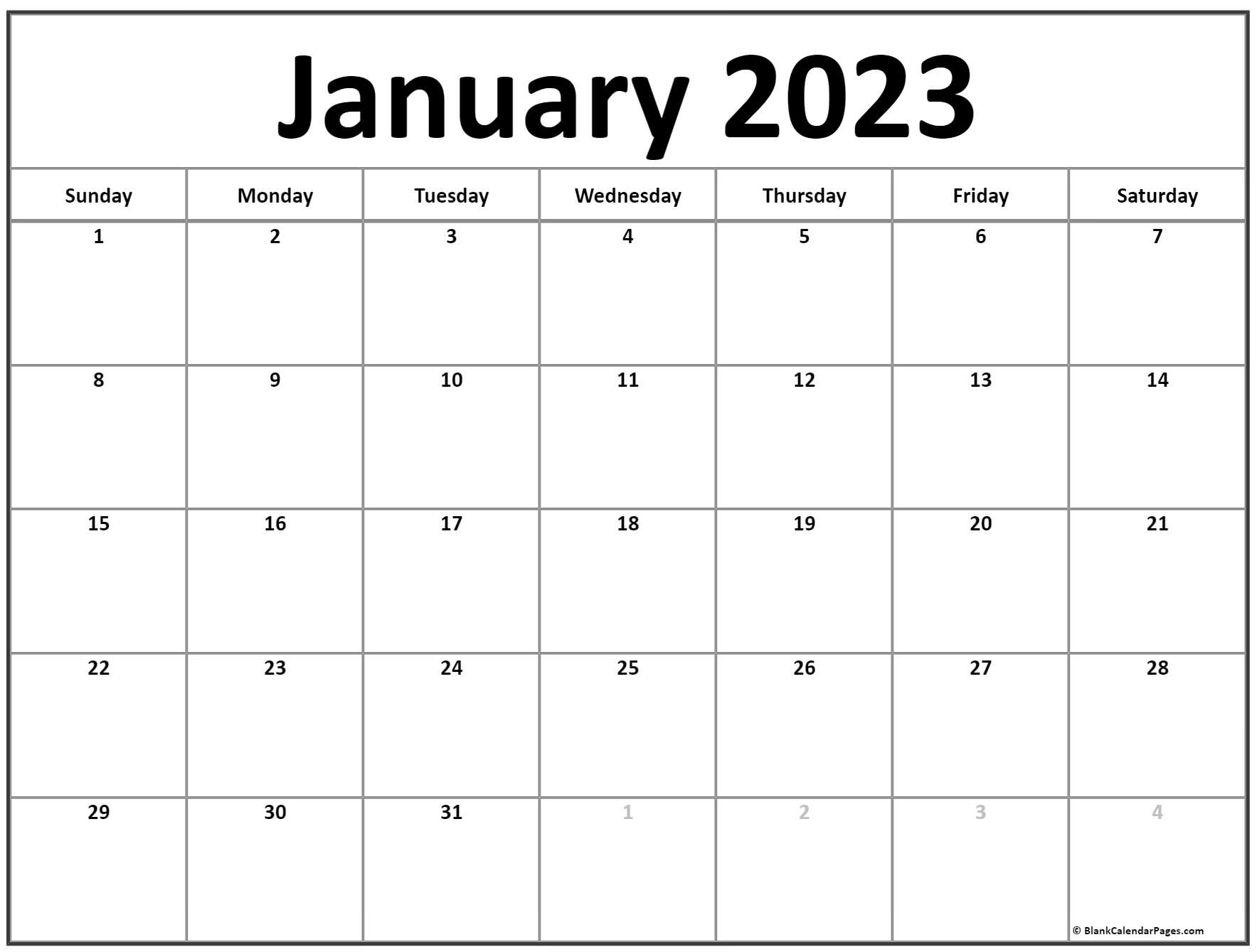 Printable Monthly Calendar 2023 Printable Template