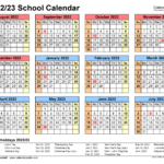 School Calendars 2022 2023 Free Printable Excel Templates