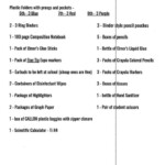 Student Supply List