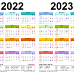 Two Year Calendars For 2022 2023 UK For Word