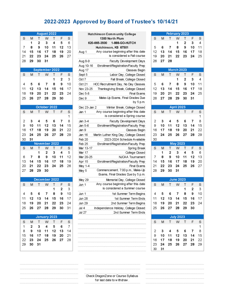 Unl Academic Calendar 2022 2023 Free Printable Academic