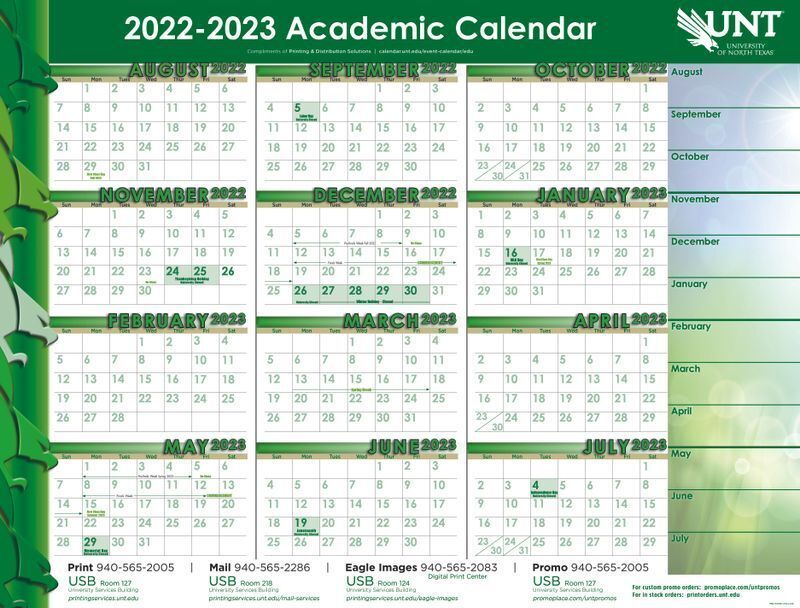 UNT Academic Calendar 2022 2023