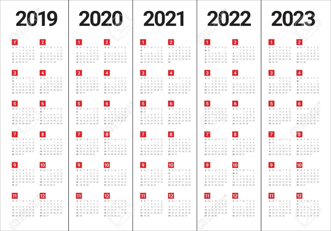 2019 2023 Calendar Printable Calendar Inspiration Design
