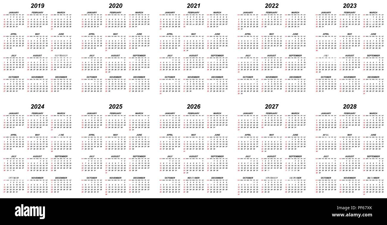 2021 2024 Calendar 2021 Year Calendar Yearly Printable