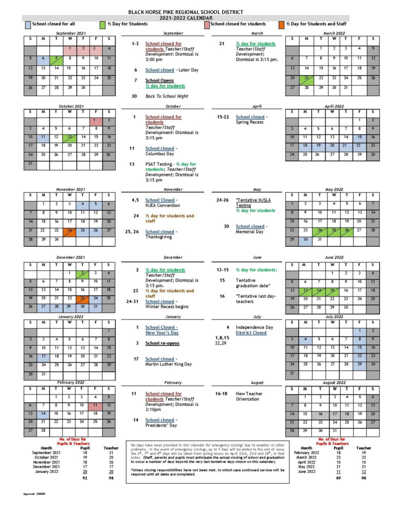 2022 2023 School Calendar Template Two Year Calendar Printable INONO ICU