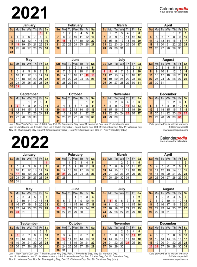 2022 Printable Calendar Portrait PRINTABLE CALENDAR 2021