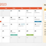 2023 Calendar PowerPoint Template Google Slides