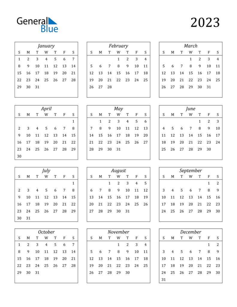 2023 Calendar Templates And Images 2023 Calendar Pdf Word Excel 