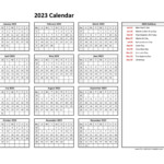 2023 Printable Calendar With Notes Printable World Holiday