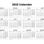 2023 Year Calendar With The Week Starting On Monday