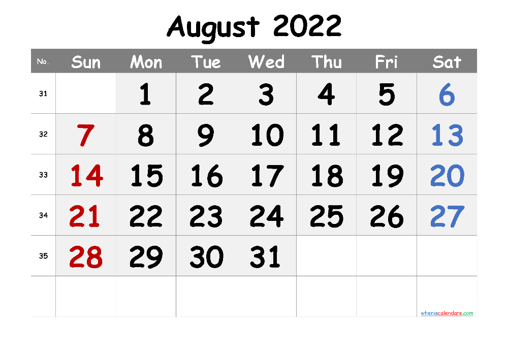 August 2022 Calendar Printable With Holidays April 2022 Calendar Gambaran