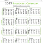 Broadcast Calendar 2022 And 2023 W2023G